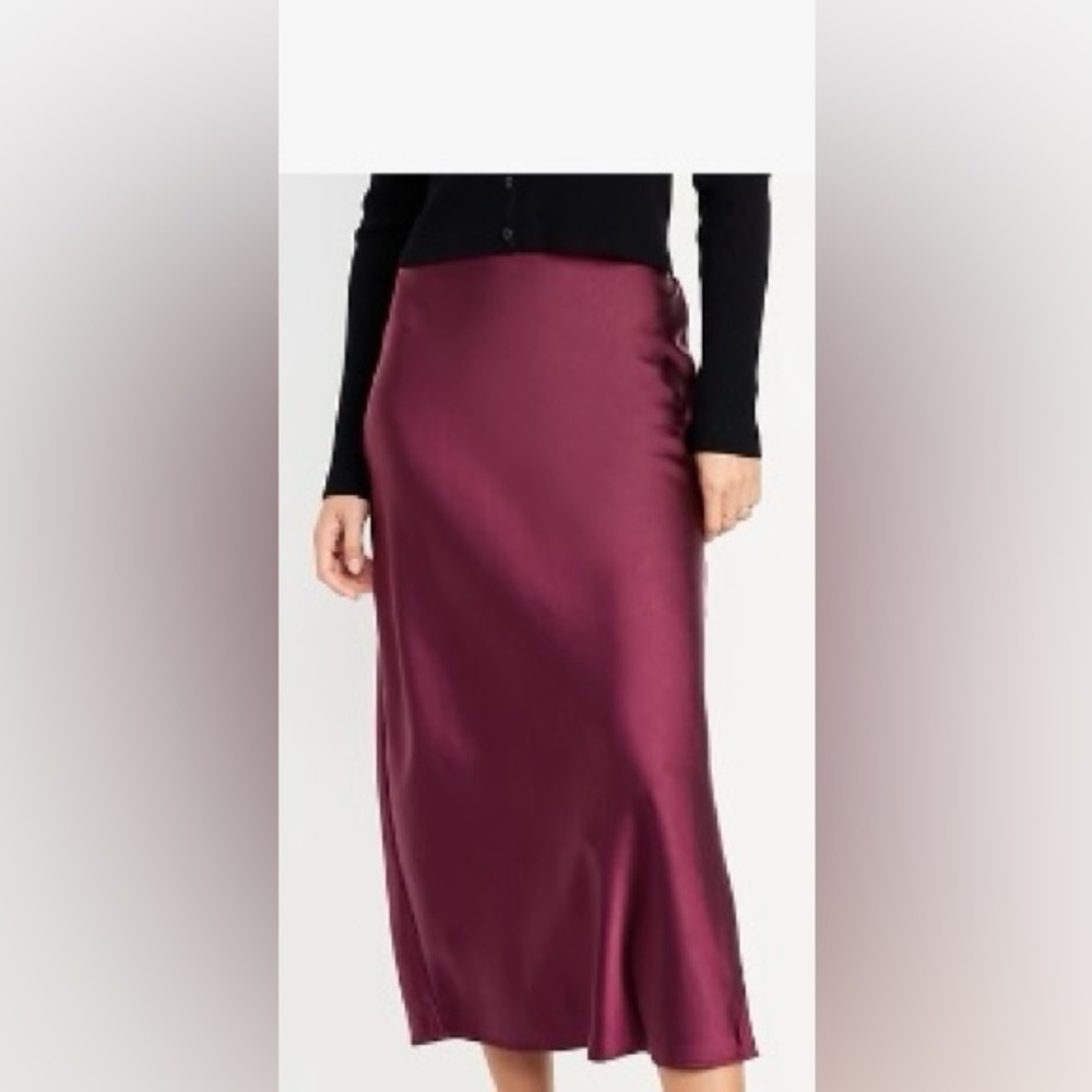 High-waisted Satin Midi skirt - Old Navy Size XL